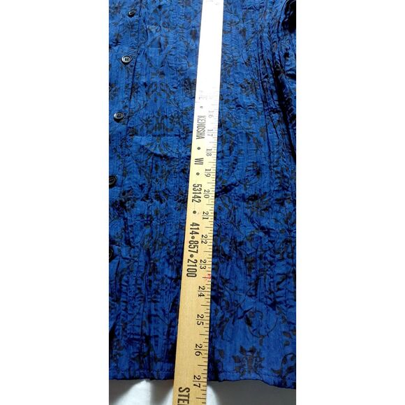 Women’s Blue Button Down Blouse Long Sleeve Lightweight Top Size XXL #179 - Picture 5 of 8